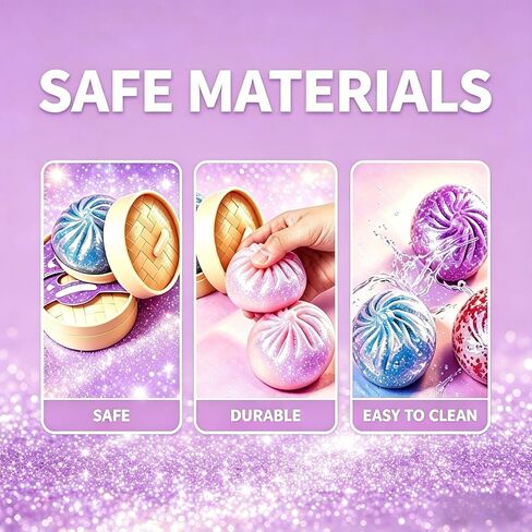 Mini Dumpling Squishy,Mini Stress Toys 12 Pack,Glitter Dumpling Squishy,2026 Upgrade Cute Stress Balls Fidget Sensory Toys,Stocking Stuffers in Saudi Arabia