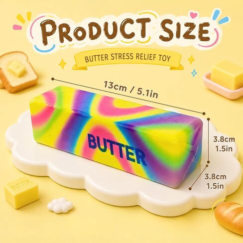4pcs Colorful Butter Squishies, Soft Butter-Shaped Slow Rising Squishy, Stress Relief Anxiety Relaxation Squeezes, Big Butter Squeeze 4 oz with Milk Aroma, Party Favors and Classroom Prizes in Saudi Arabia