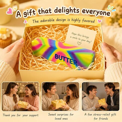 4pcs Colorful Butter Squishies, Soft Butter-Shaped Slow Rising Squishy, Stress Relief Anxiety Relaxation Squeezes, Big Butter Squeeze 4 oz with Milk Aroma, Party Favors and Classroom Prizes in Saudi Arabia