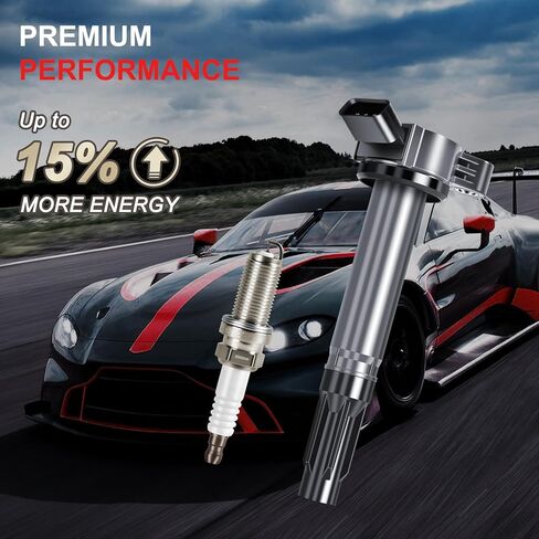 حزمة ملف الإشعال إيريديوم شمعات الإشعال تناسب (V6 3.5L) لتويوتا كامري 2007-2016، أفالون 2005-2016، هايلاندر RAV4 سيينا فينزا، تناسب لكزس ES350 RX350 RX450h، يستبدل # UF487 6619 in Kuwait