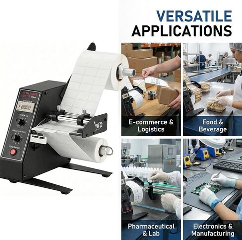 1150D Automatic Label Dispenser, 110V Electric Sticker Peeler with Intelligent Sensing & Auto Counting, 1-8m/min Adjustable Speed Labeling Machine for Multiple Rows, for Warehouse & Retail in Saudi Arabia