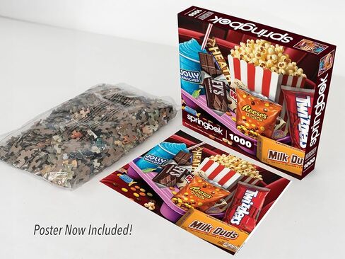 Springbok Movie Night Treats 1000 Piece Jigsaw Puzzle for Adults - Poster Now Included - Hershey's Snacks - Unique Cut Pieces - Made in USA in Kuwait