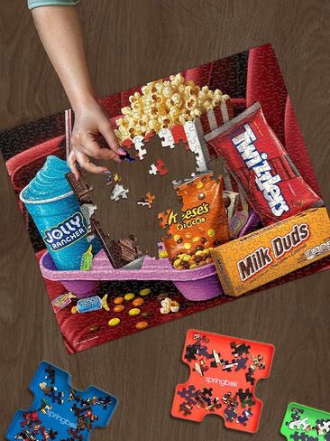 Springbok Movie Night Treats 1000 Piece Jigsaw Puzzle for Adults - Poster Now Included - Hershey's Snacks - Unique Cut Pieces - Made in USA in Kuwait