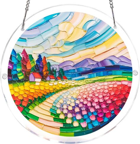 Acrylic Puzzle Suncatcher, Hummingbird Suncatcher Puzzle Stained Glass Acrylic Jigsaw Window Hanging, DIY Sun Catcher Puzzle with Unique Irregular Pieces, Home Decor Gift for Women Mom in Saudi Arabia