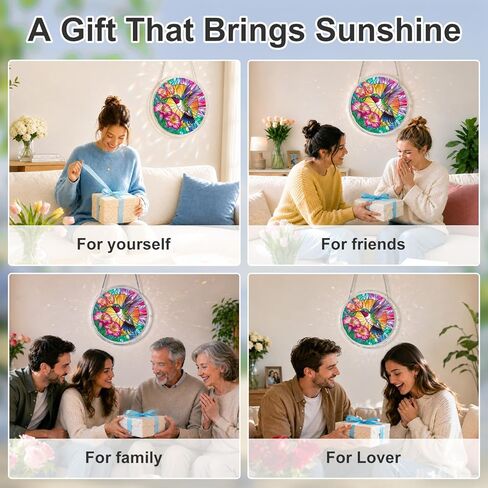 Acrylic Puzzle Suncatcher, Hummingbird Suncatcher Puzzle Stained Glass Acrylic Jigsaw Window Hanging, DIY Sun Catcher Puzzle with Unique Irregular Pieces, Home Decor Gift for Women Mom in Saudi Arabia