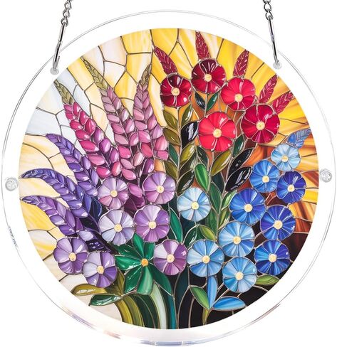 Acrylic Puzzle Suncatcher, Hummingbird Suncatcher Puzzle Stained Glass Acrylic Jigsaw Window Hanging, DIY Sun Catcher Puzzle with Unique Irregular Pieces, Home Decor Gift for Women Mom in Saudi Arabia
