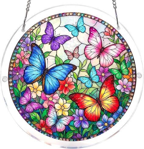 Acrylic Puzzle Suncatcher, Hummingbird Suncatcher Puzzle Stained Glass Acrylic Jigsaw Window Hanging, DIY Sun Catcher Puzzle with Unique Irregular Pieces, Home Decor Gift for Women Mom in Saudi Arabia