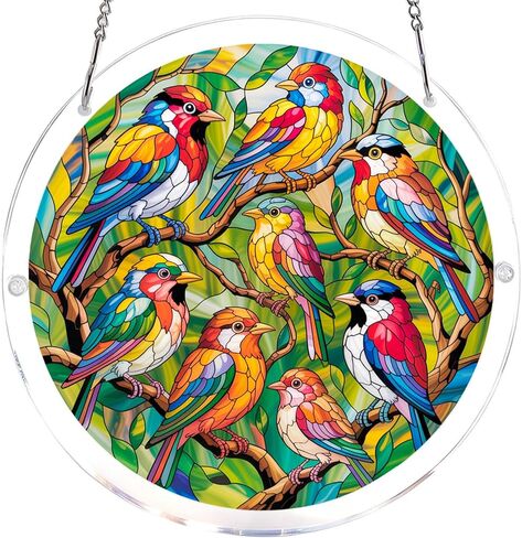 Acrylic Puzzle Suncatcher, Hummingbird Suncatcher Puzzle Stained Glass Acrylic Jigsaw Window Hanging, DIY Sun Catcher Puzzle with Unique Irregular Pieces, Home Decor Gift for Women Mom in Saudi Arabia