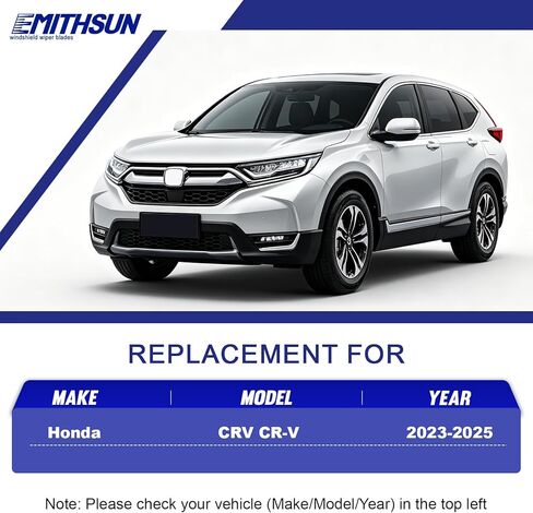 EMITHSUN® Windshield Wipers: Wiper Blades Replacement for Honda CRV CR-V 2023-2025 - Streak-Free & Quiet Visible Clarity While Driving - Exact Replacement for Honda Cars (3 Pack - 24"+19"+10") in Saudi Arabia
