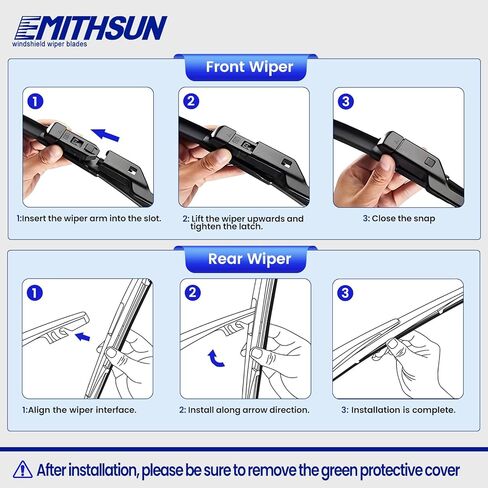 EMITHSUN® Windshield Wipers: Wiper Blades Replacement for Honda CRV CR-V 2023-2025 - Streak-Free & Quiet Visible Clarity While Driving - Exact Replacement for Honda Cars (3 Pack - 24"+19"+10") in Saudi Arabia
