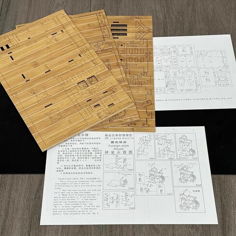3D Puzzles for Adults, Log Cabin DIY Wooden House Model Kits for Adults to Build, Country Cottage Building Model, 3D Jigsaw Brain Teaser Puzzle, Dollhouse (FGHFH) in Saudi Arabia