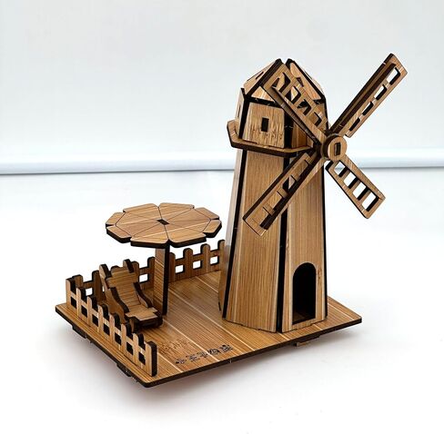 3D Puzzles for Adults, Log Cabin DIY Wooden House Model Kits for Adults to Build, Country Cottage Building Model, 3D Jigsaw Brain Teaser Puzzle, Dollhouse (Holland Windmill) in Saudi Arabia