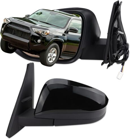 مرآة جانبية للراكب الأيمن متوافقة مع 2014-2024 Toyota 4Runner مع زجاج كهربائي قابل للطي يدويًا ومسخن لإشارة الانعطاف باللون الأبيض، استبدال # TO1321312 (9 دبابيس) in Kuwait