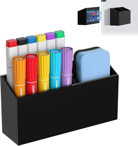 Magnet Pen Holder, Dry Erase Marker Holder with Strong Magnets, Large-Capacity Marker Storage Organizer for Whiteboard, Refrigerator in Kuwait