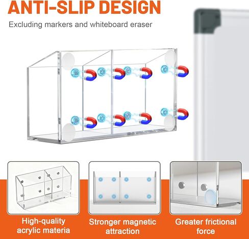 Magnet Pen Holder, Dry Erase Marker Holder with Strong Magnets, Large-Capacity Marker Storage Organizer for Whiteboard, Refrigerator in Kuwait