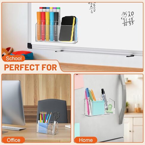 Magnet Pen Holder, Dry Erase Marker Holder with Strong Magnets, Large-Capacity Marker Storage Organizer for Whiteboard, Refrigerator in Kuwait