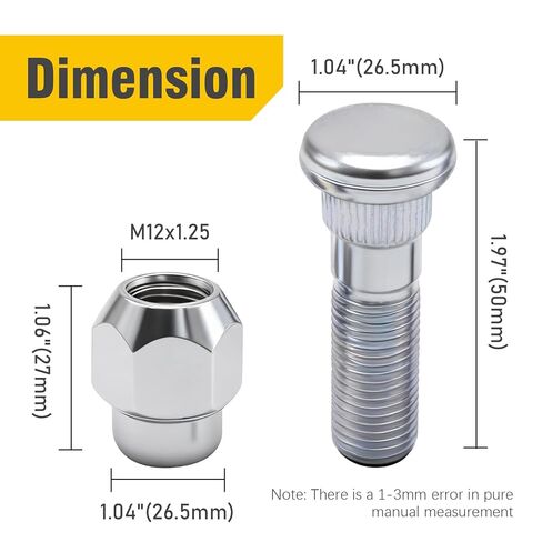 5 Set M12x1.25 Chrome Wheel Lug Stud Nut Set, Replacement for Subaru Forester, Outback, Legacy, and Impreza 2008-2018, Replaces 28365FE001 28171AJ000 in Saudi Arabia