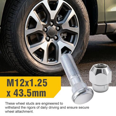 5 Set M12x1.25 Chrome Wheel Lug Stud Nut Set, Replacement for Subaru Forester, Outback, Legacy, and Impreza 2008-2018, Replaces 28365FE001 28171AJ000 in Saudi Arabia