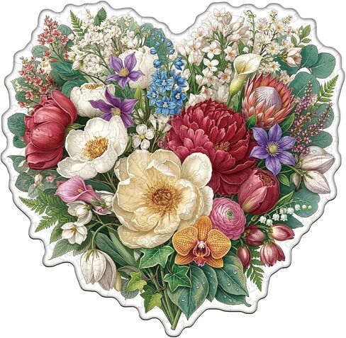 Wooden Puzzle for Adults, Wooden Heatwave Bloom Puzzle, Wood Puzzles Adult, Birthday for Women Men, Family Puzzle Game (L- 13.4 * 12.1 in 265 pcs) in Saudi Arabia
