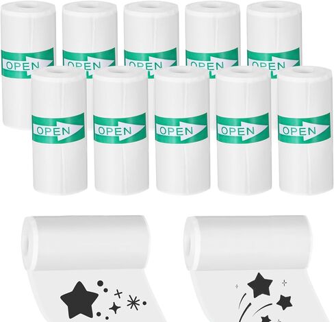 10 Rolls White Mini Printer Sticker Paper, Self-Adhesive Thermal Printer Paper, for Photos Notes To-do Lists and Labels, Compatible with Mini Instant Camera DIY Scrapbook 57 x 25 mm in Saudi Arabia