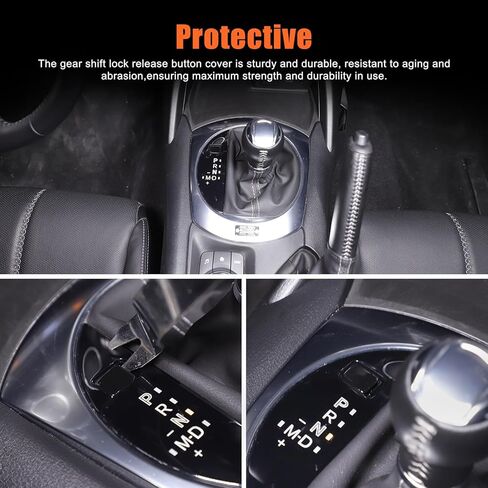 غطاء زر تحرير قفل ناقل الحركة ABS للسيارة متوافق مع Mazda MX-5 2016 2017 2018 2019 2020 2021 2022 2023 2024 2025+ ملحقات السيارة الداخلية (أسود لامع) in Kuwait