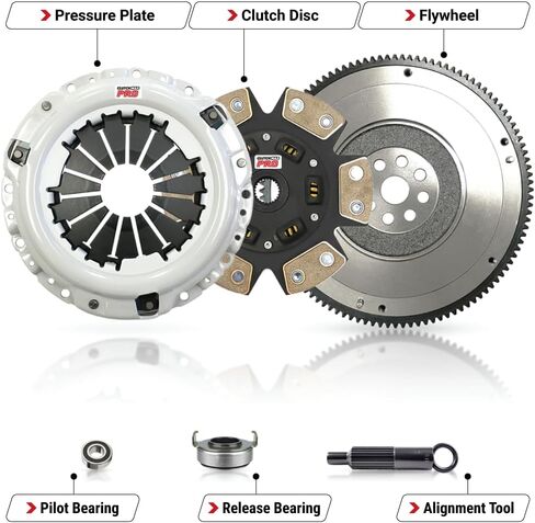 مجموعة قابض السباق CMP المرحلة 4 مع دولاب الموازنة لـ Acura 1994-2001 Integra 1.8L B18, 1999-2000 Civic Si 1994-1997 Civic Del Sol VTEC 1.6L B16 1997-2001 CR-V 2.0L B20 in Kuwait