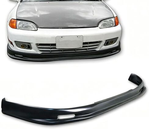 المصد الأمامي للشفة سبويلر غير مطلي باللون الأسود متوافق مع 1992 1993 1994 1995 H0nda Civic EG كوبيه هاتشباك موغن ستايل PU in Kuwait