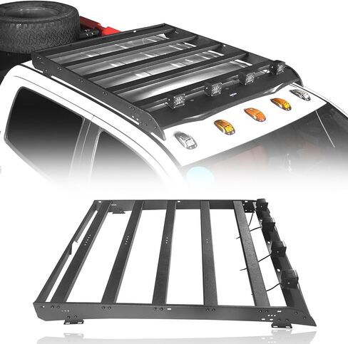 u-Box Tundra Top Roof Rack الأمتعة ناقل البضائع ث / 4X 18W LED أضواء لتويوتا تندرا Crewmax 4-Door رافعة شاحنة خفيفة لنقل السلع 2014-2021 in Kuwait