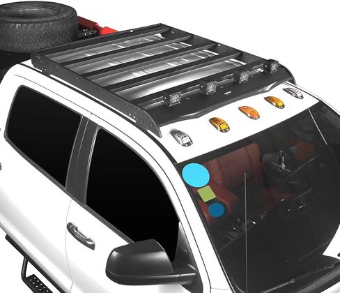 u-Box Tundra Top Roof Rack الأمتعة ناقل البضائع ث / 4X 18W LED أضواء لتويوتا تندرا Crewmax 4-Door رافعة شاحنة خفيفة لنقل السلع 2014-2021 in Kuwait