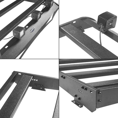 u-Box Tundra Top Roof Rack الأمتعة ناقل البضائع ث / 4X 18W LED أضواء لتويوتا تندرا Crewmax 4-Door رافعة شاحنة خفيفة لنقل السلع 2014-2021 in Kuwait