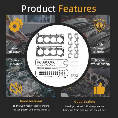 Engine Head Gasket Set, for Chrysler 300 12-14, for Jeep Grand Cherokee 12-20, for Dodge Challenger/Charger/Durango 11-20, for Ram 2500/3500/4500/5500 14-20,6.4L, #OE HS26568PT in Kuwait