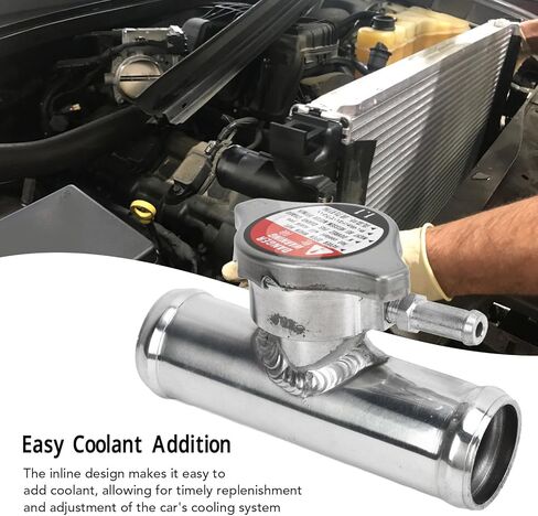 32 mm 1-1/4in Radiator Filler Neck, Aluminum Inline Coolant Filler Neck with 16PSI Cover, Coolant Filler Hose for Projects to Modify or Install Car Radiator Systems in Saudi Arabia