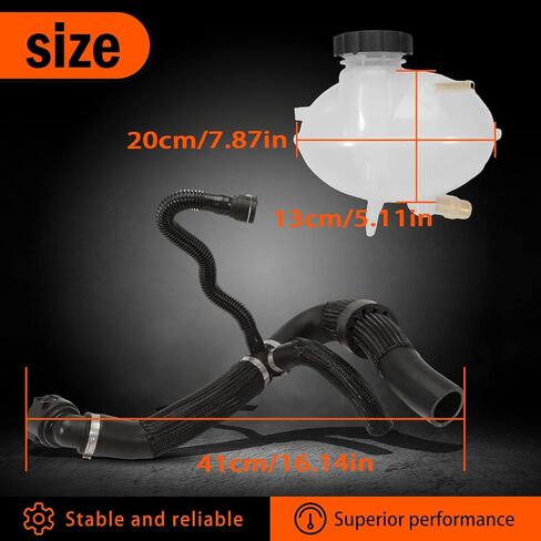 Engine Radiator Coolant Reservoir Expansion Tank and Lower Coolant Outlet Hose Compatible with 2015-2021 Renegade 2.4L, 2017-2022 Compass 2.4L OEM 603-841 68327756AA 68380330AB 68380330AA in Saudi Arabia