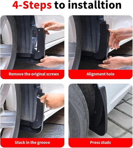 No Drill Mud Flaps for 2024-2026 Hyundai Santa Fe SUV, Heavy Duty Front & Rear All Weather Splash Guards Set for SE/SEL/XRT/Limited/Calligraphy/Hybrid Models, OEM-Style Black Mud Guards in Saudi Arabia