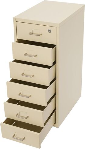 6 Drawer Metal File Cabinet with Lock, Modern Steel Vertical File Organizer Box with Wheels, Heavy Duty File Storage for Office Study Dresser and More to Store Stamps (Blue) in Saudi Arabia