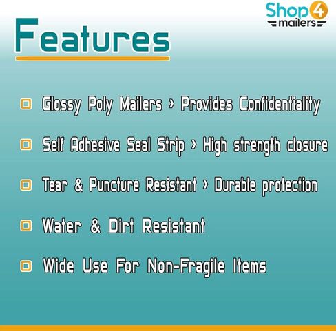 Shop4Mailers 10 × 13 أكياس بريدية بلاستيكية لامعة مزخرفة شكرًا لك، مظروف بريد شحن مقاوم للماء، 2 مل للملابس والملابس والقمصان والكتب - ختم لاصق دائم (100 حزمة) in Kuwait
