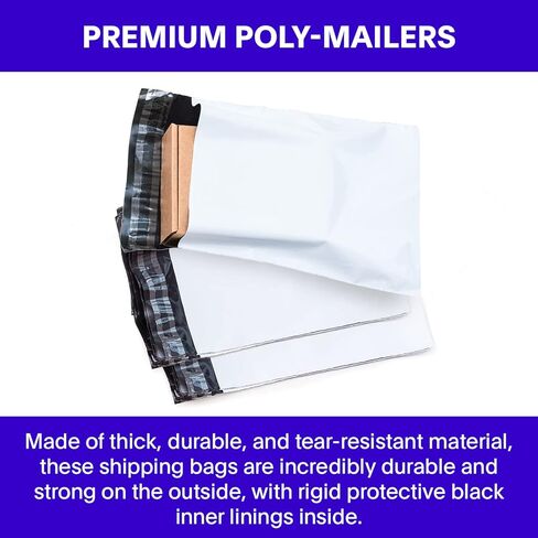 Poly Mailers Self Sealing Shipping Envelopes 7.5" x 10.5", Value Pack of 200 | Waterproof and Tear-proof Tamper Resistant Multipurpose Shipping Bags for Clothes, Shoes, Shirts, Books and More. in Saudi Arabia