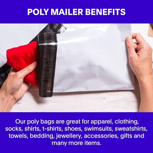 Poly Mailers Self Sealing Shipping Envelopes 7.5" x 10.5", Value Pack of 200 | Waterproof and Tear-proof Tamper Resistant Multipurpose Shipping Bags for Clothes, Shoes, Shirts, Books and More. in Saudi Arabia