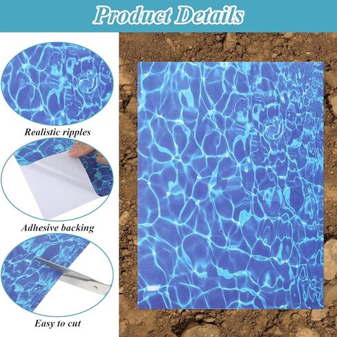 6 PCS Ripple Water Stickers, Self Adhesive Pearlescent Ripple Decorative Paper, Artificial Stream Water Effects for Miniatures, Miniature Landscape Lake Rivers Scenery Supplies for Diorama Ocean DIY in Saudi Arabia