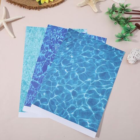 6 PCS Ripple Water Stickers, Self Adhesive Pearlescent Ripple Decorative Paper, Artificial Stream Water Effects for Miniatures, Miniature Landscape Lake Rivers Scenery Supplies for Diorama Ocean DIY in Saudi Arabia