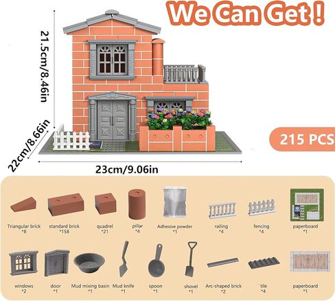 Mini Bricks Building Sets,Brick and Mortar Construction Set,DIY Mini House Block Building Kit,Realistic Mini Bricks STEM Creative Gifts in Saudi Arabia