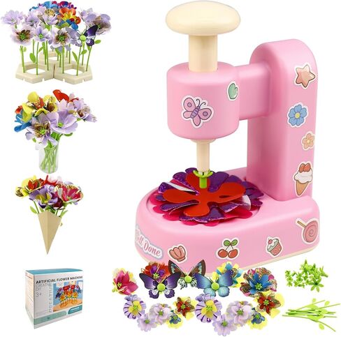 iDrone Fabric Flower Bouquets Toys, 149-in-1 DIY Arts and Crafts Kits for Kids 4-10 Year Old with Butterfly & Sticker Decor, Birthday Gifts for Age 4 5 6 7 8 9 10 Girls (Pink) in Saudi Arabia