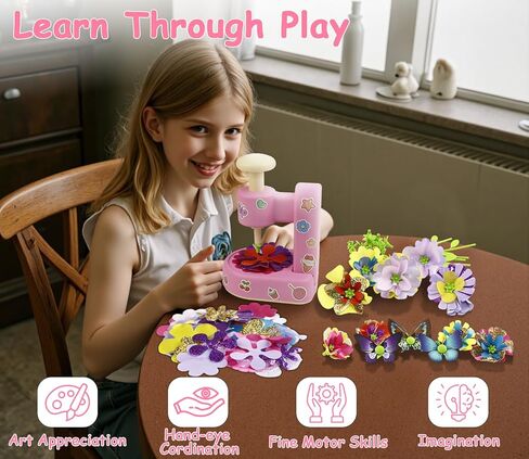 iDrone Fabric Flower Bouquets Toys, 149-in-1 DIY Arts and Crafts Kits for Kids 4-10 Year Old with Butterfly & Sticker Decor, Birthday Gifts for Age 4 5 6 7 8 9 10 Girls (Pink) in Saudi Arabia