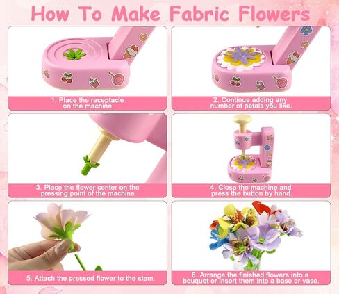 iDrone Fabric Flower Bouquets Toys, 149-in-1 DIY Arts and Crafts Kits for Kids 4-10 Year Old with Butterfly & Sticker Decor, Birthday Gifts for Age 4 5 6 7 8 9 10 Girls (Pink) in Saudi Arabia