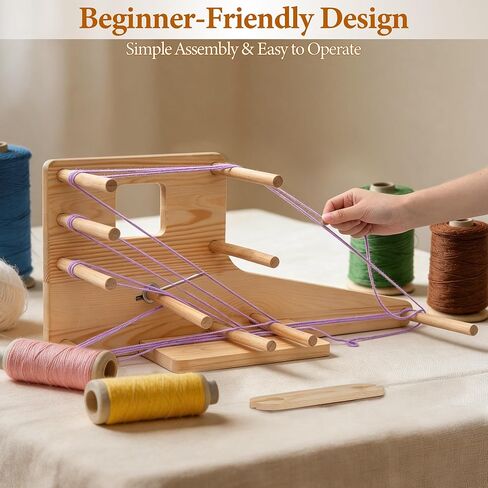 Inkle Loom with Inkle Weaving Shuttle, Wooden Inkle Loom Kit for Knitting & Crochet Supplies, Multi-Craft Table Loom for Beginner,Art & Craft Supplies for Textile Enthusiast's Present in Saudi Arabia