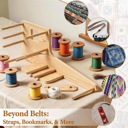 Inkle Loom with Inkle Weaving Shuttle, Wooden Inkle Loom Kit for Knitting & Crochet Supplies, Multi-Craft Table Loom for Beginner,Art & Craft Supplies for Textile Enthusiast's Present in Saudi Arabia