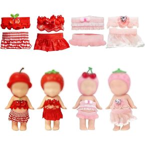 8-Piece Doll Clothes for Sonny Angel Collectible, 3 Inch Mini Dolls Outfit Set, Tops & Skirts for Display, Mix & Match, Collectors Gift (Pink/Cherry Blossom Angel Style) in Saudi Arabia