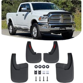 WildWell Mud Flaps Guards For 2009-2018 Dodge Ram 1500/ 2019-2024 Ram 1500(Classic Body Only), 2010-2018 Ram 2500/3500 w/Single Rear Wheels, Splash Guards Set 4PCS (With Fender Flares) in Kuwait