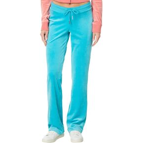Juicy Couture Womens, Solid Rib Waist Velour Pant W/Drawcord, Plum, Small, 32 in Saudi Arabia