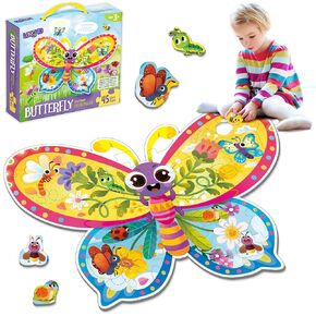 Butterfly Floor Puzzles for Kids Age 3-8, Spring Easter Basket Stuffers for Kids with Large Jumbo Jigsaw Puzzles Educational Toys for 4-6 Year Old Girls Boys in Saudi Arabia